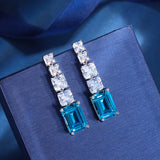 Hailan High Carbon Stone Stitch Tassel Earrings for Women