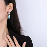 Hailan High Carbon Stone Stitch Tassel Earrings for Women
