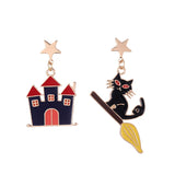 Halloween Cat Clip Earrings Funny Cartoon