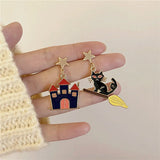 Halloween Cat Clip Earrings Funny Cartoon