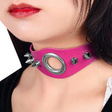 Halloween Punk Collar Necklace Goth Leather Belt Rock Dance Choker Party Jewelry