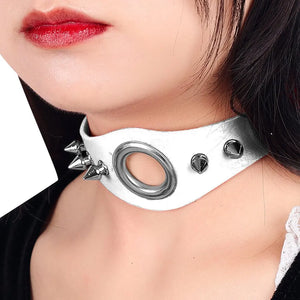 Halloween Punk Collar Necklace Goth Leather Belt Rock Dance Choker Party Jewelry