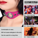 Halloween Punk Collar Necklace Goth Leather Belt Rock Dance Choker Party Jewelry