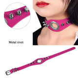 Halloween Punk Collar Necklace Goth Leather Belt Rock Dance Choker Party Jewelry