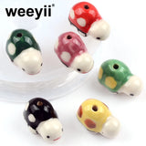 Green Tortoise Ceramic Beads for Jewelry Making DIY