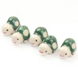Green Tortoise Ceramic Beads for Jewelry Making DIY