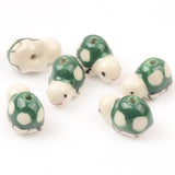 Green Tortoise Ceramic Beads for Jewelry Making DIY