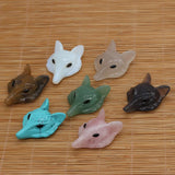 Handcarved Foxes Head Shape Beads Pendant Natural Stone Crystal Pendant Charms