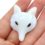 Handcarved Foxes Head Shape Beads Pendant Natural Stone Crystal Pendant Charms