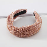 Beaded Wide Hairband Pink Green Rice Beads Headbands for Women