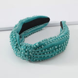 Beaded Wide Hairband Pink Green Rice Beads Headbands for Women