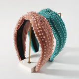 Beaded Wide Hairband Pink Green Rice Beads Headbands for Women