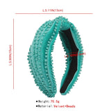 Beaded Wide Hairband Pink Green Rice Beads Headbands for Women
