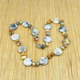 Bohemian Crazy Agate Gemstone Lariat Necklace