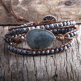 Boho Beaded Bracelet Women Jewelry Natural Stones Charm Braided Wrap Bracelets