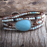 Boho Beaded Bracelet Women Jewelry Natural Stones Charm Braided Wrap Bracelets