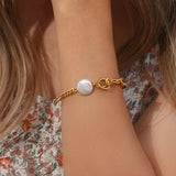 Baroque Pearl Stainless Steel Bracelet for Women