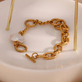 Baroque Pearl Stainless Steel Bracelet for Women