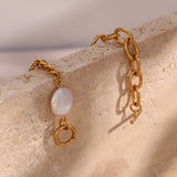 Baroque Pearl Stainless Steel Bracelet for Women