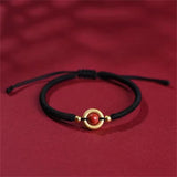 Adjustable Cinnabar Beads Bracelet Red Rope Lucky Charm Bangles