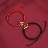 Adjustable Cinnabar Beads Bracelet Red Rope Lucky Charm Bangles