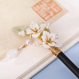 Flower Pearls Hairpin Wood Hair Fork Bridal Wedding Hair Accessories