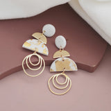 Vintage Polymer Clay Geometric Dangle Pendant Earring