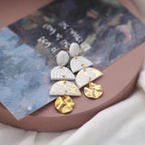 Vintage Polymer Clay Geometric Dangle Pendant Earring