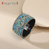 Gravel Rice Bead Bracelet with Magnetic Buckle for Banquet