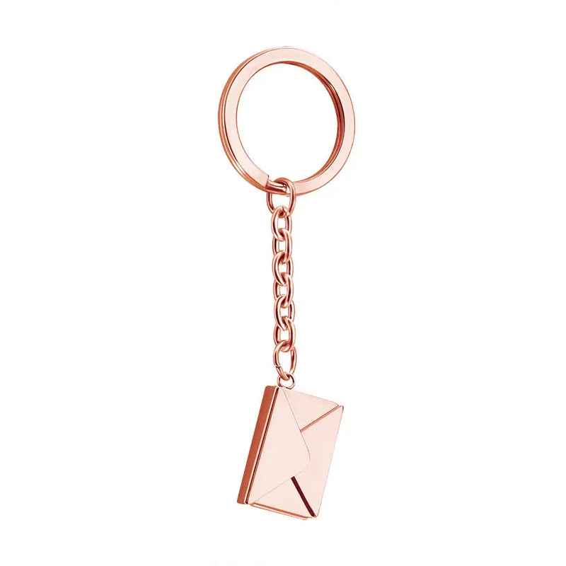 Love Envelope Couple Keychain Jewelry Stainless Steel Keyring