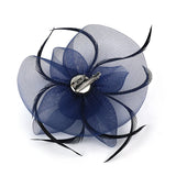 Women Fascinator Bow Hair Clip Headwear Lace Feather Mini Hat