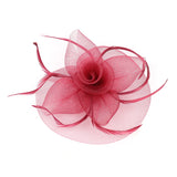 Women Fascinator Bow Hair Clip Headwear Lace Feather Mini Hat