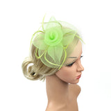 Women Fascinator Bow Hair Clip Headwear Lace Feather Mini Hat