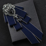 Rhinestone Bow Tie Brooch Necktie Wedding Jewelry