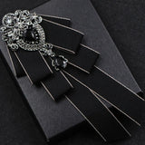 Rhinestone Bow Tie Brooch Necktie Wedding Jewelry