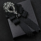 Rhinestone Bow Tie Brooch Necktie Wedding Jewelry
