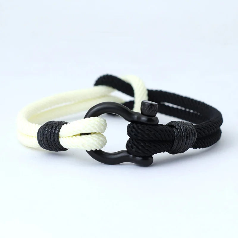 Milan Rope Horseshoe Buckle Bracelet Men's Outdoor Armband Gift