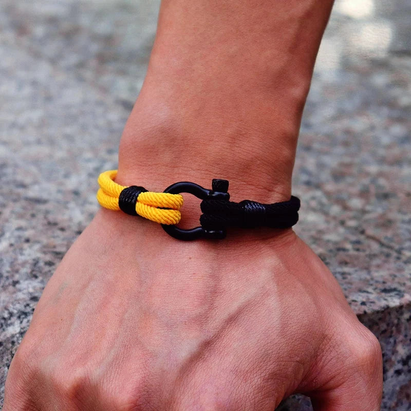 Milan Rope Horseshoe Buckle Bracelet Men's Outdoor Armband Gift
