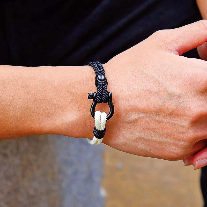 Milan Rope Horseshoe Buckle Bracelet Men's Outdoor Armband Gift