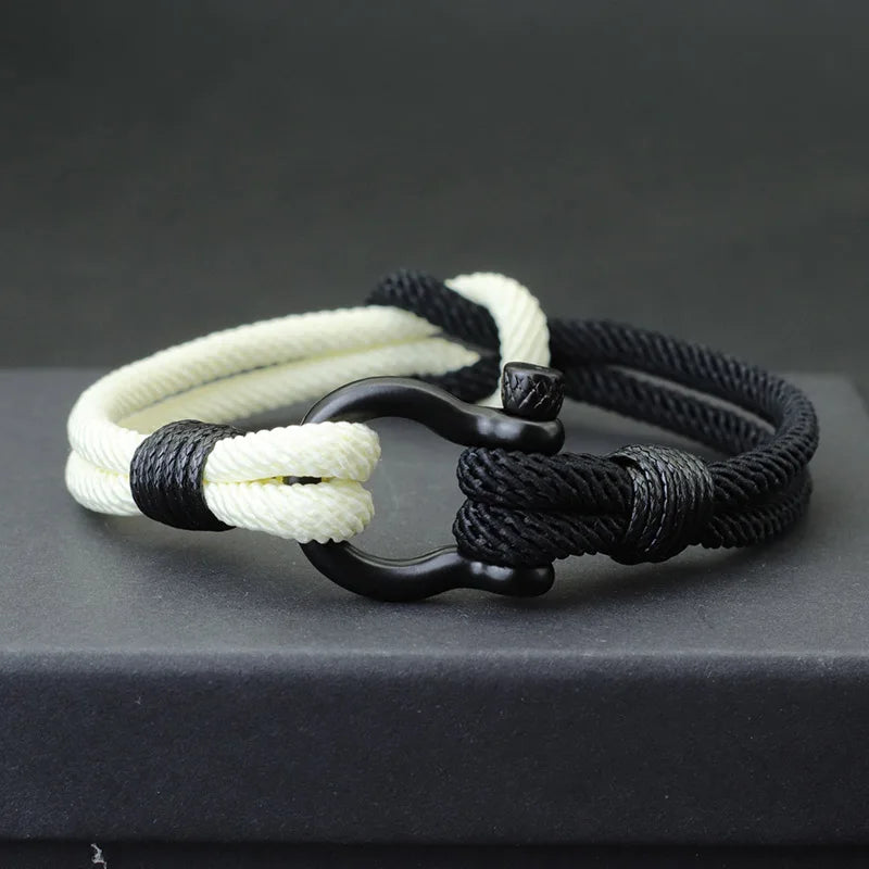 Milan Rope Horseshoe Buckle Bracelet Men's Outdoor Armband Gift