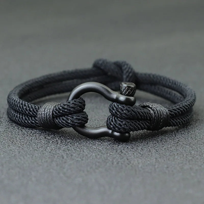 Milan Rope Horseshoe Buckle Bracelet Men's Outdoor Armband Gift