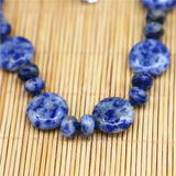 Natural Sodalite Oblate Necklace Power Stone 30 Colors