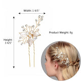 Leaves Flower Crystal Pearls Hairpins Wedding Hair Jewelry Accessories