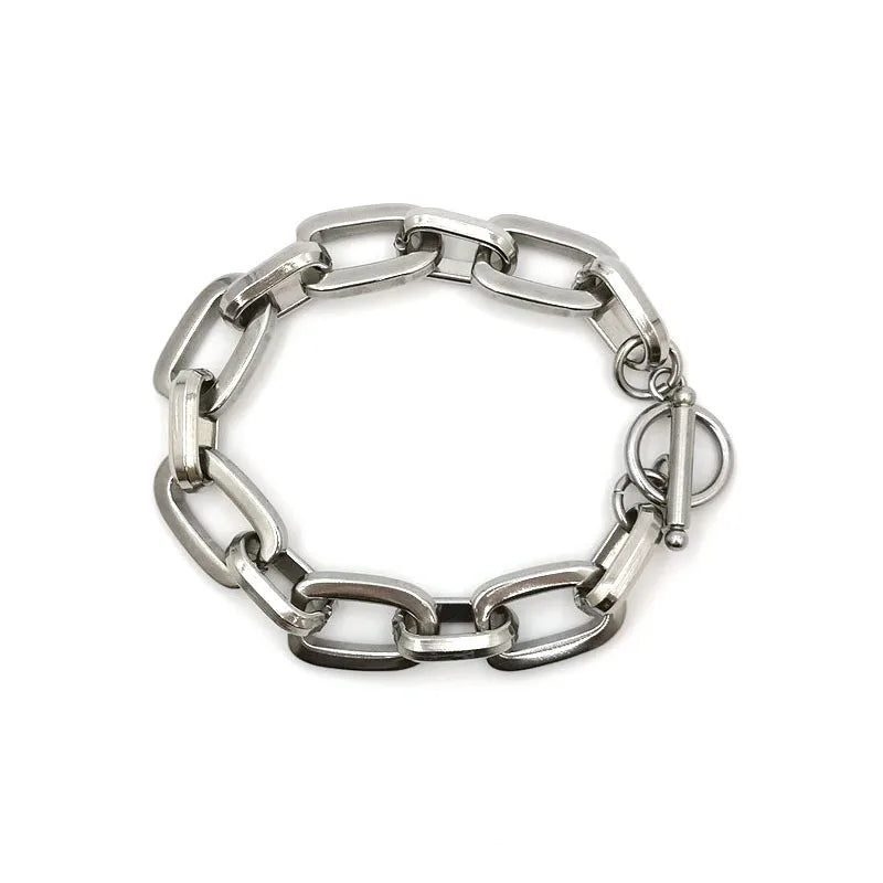 Stainless Steel Thick Chain Hip Hop Bracelet Jewelry Gift
