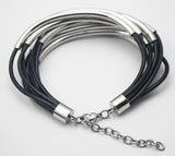 Handmade Charm Bracelet Leather Stainless Steel