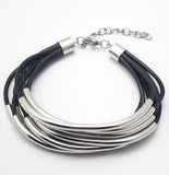 Handmade Charm Bracelet Leather Stainless Steel