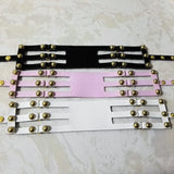 Hot Punk Choker Necklace Three Row Goth Gold Rivet Collar