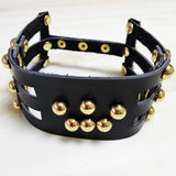 Harajuku Hot Punk Choker Necklace Three Row Goth Rivet leather Collar