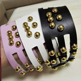 Harajuku Hot Punk Choker Necklace Three Row Goth Rivet leather Collar