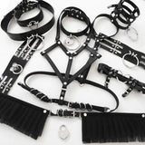 Harajuku Hot Punk Three Row Choker Goth Big O-Round Rivet Necklaces
